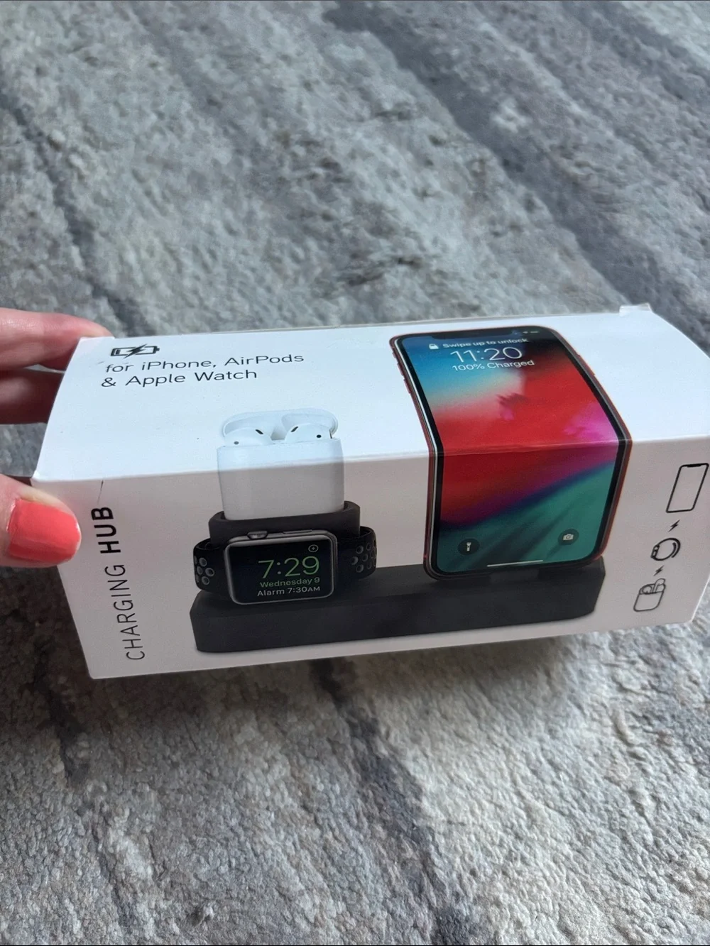 3-in-1 Black Charging Hub for iPhone, AirPods & Apple Watch